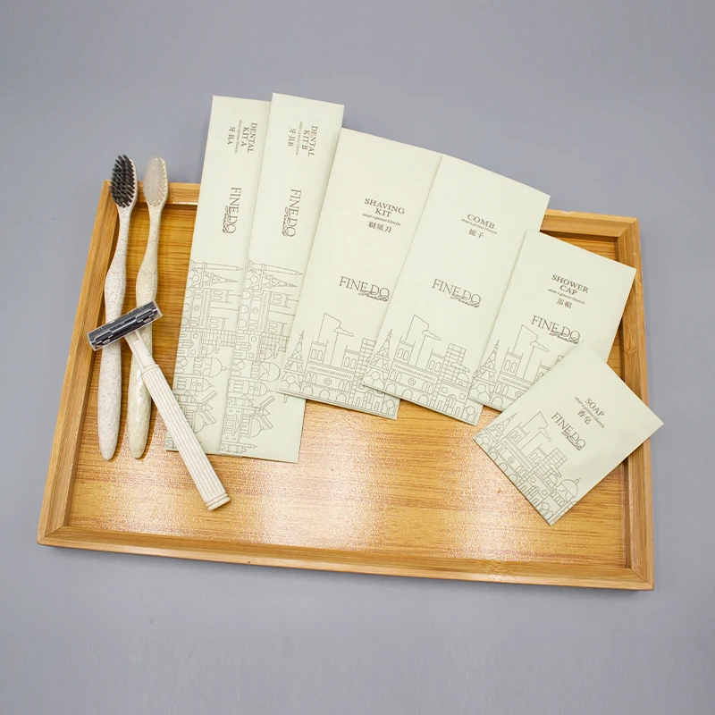 Eco friendly hotel tooth brush wheat straw handle material disposable toothbrush