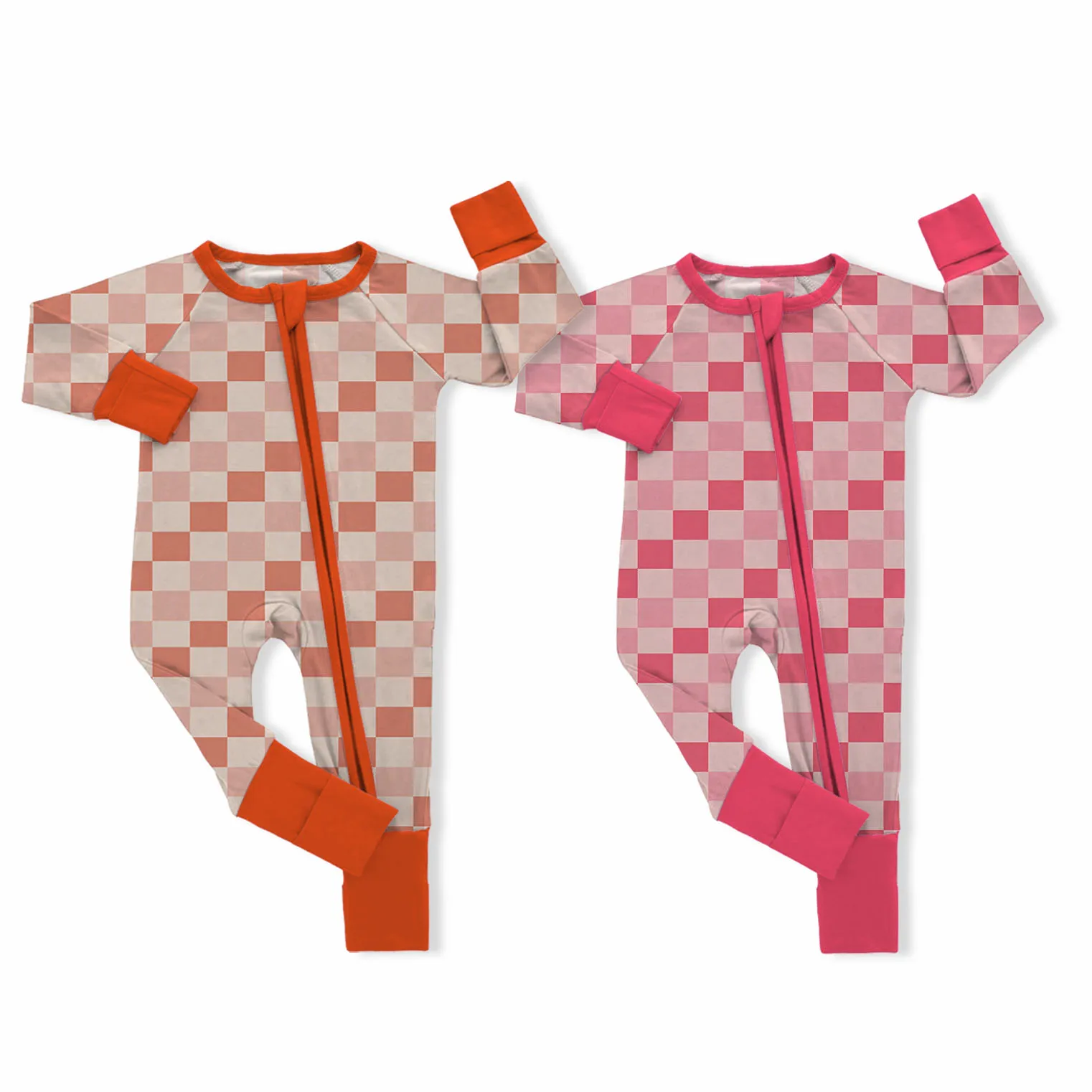 Ruidian Kids Custom Printed Bamboo Rayon Spandex Zipper Pajamas Pumpkin pattern Baby Toddler Onesies Rompers Sleepwear Clothes