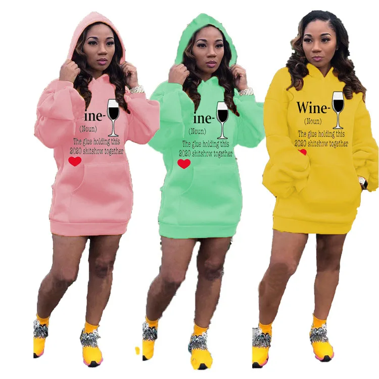 
high quality custom oversize T Shirts Candy Color Hoodie Woman Puff long sleeve Casual Cotton Ladies Hoodie sweatshirt Dresses 