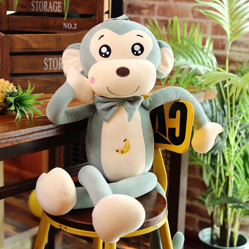 Customized Cute Monkey Stuffed Animal Large Pink Soft Monkey Plush Toy With Long Leg And Arms