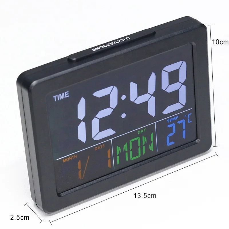 KH-CL136 Big LCD Color Screen Calendar Large Digital Desktop Clock with Day and Date