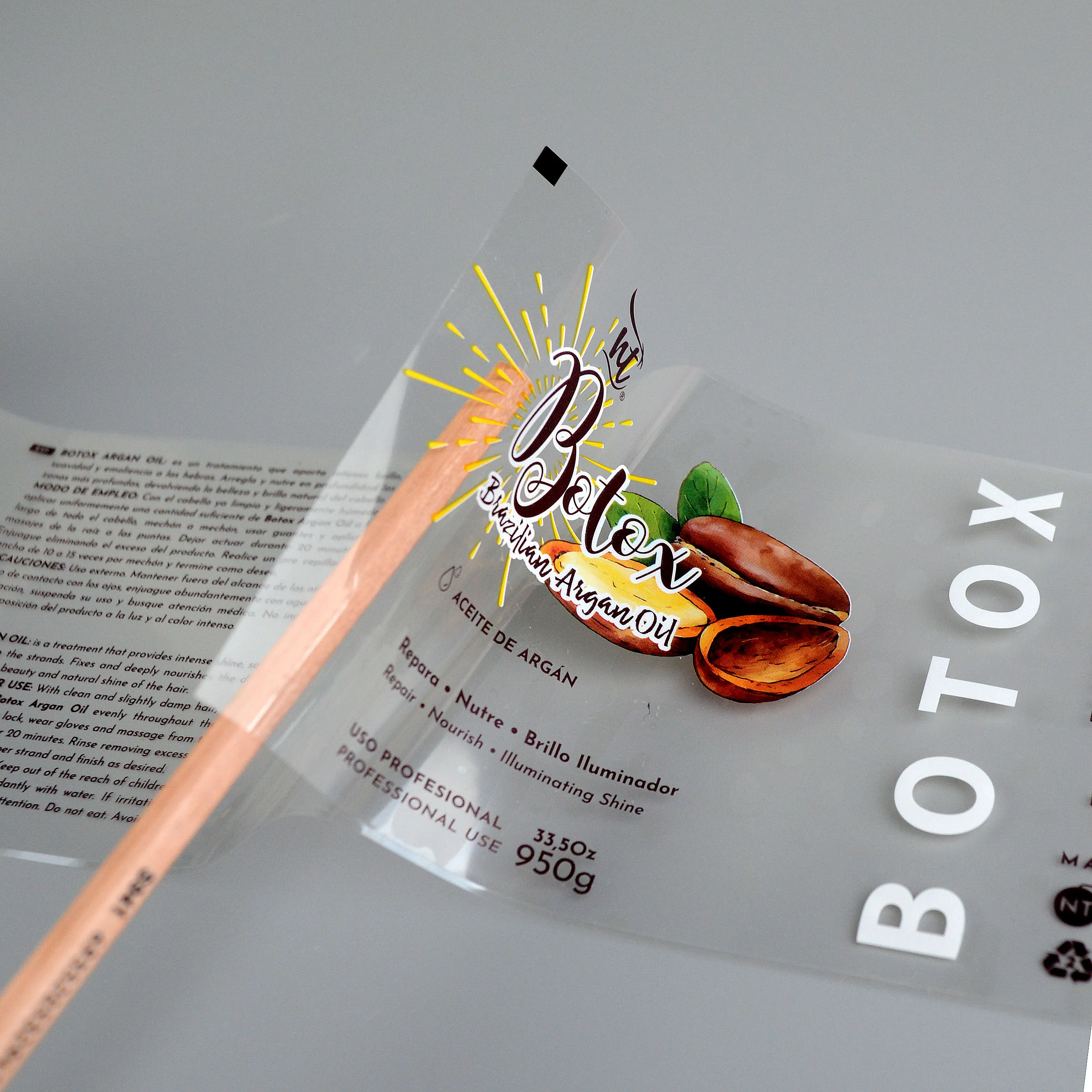 Custom printed waterproof white vinyl shower gel labels for daily care products