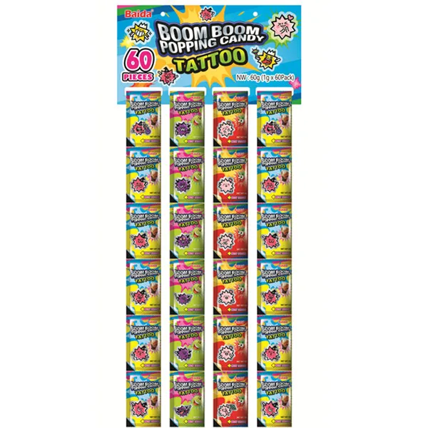 Baida 60 пакетов boom (подвесная полоса) 1 г леденец с