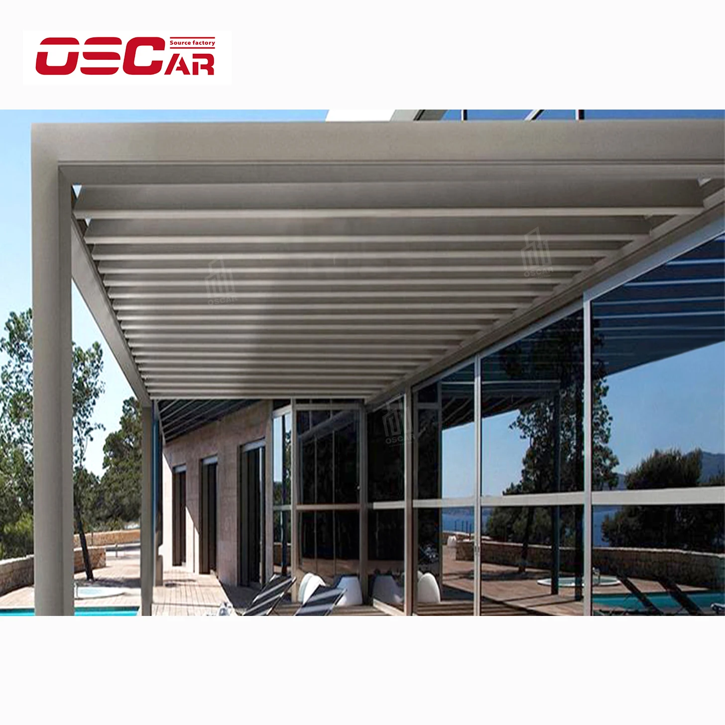 Factory Direct Outdoor Aluminium Hardtop Gazebo Adjustable Rainproof Patio Canopy for Backyard Garden Yard Outdoor Pergola