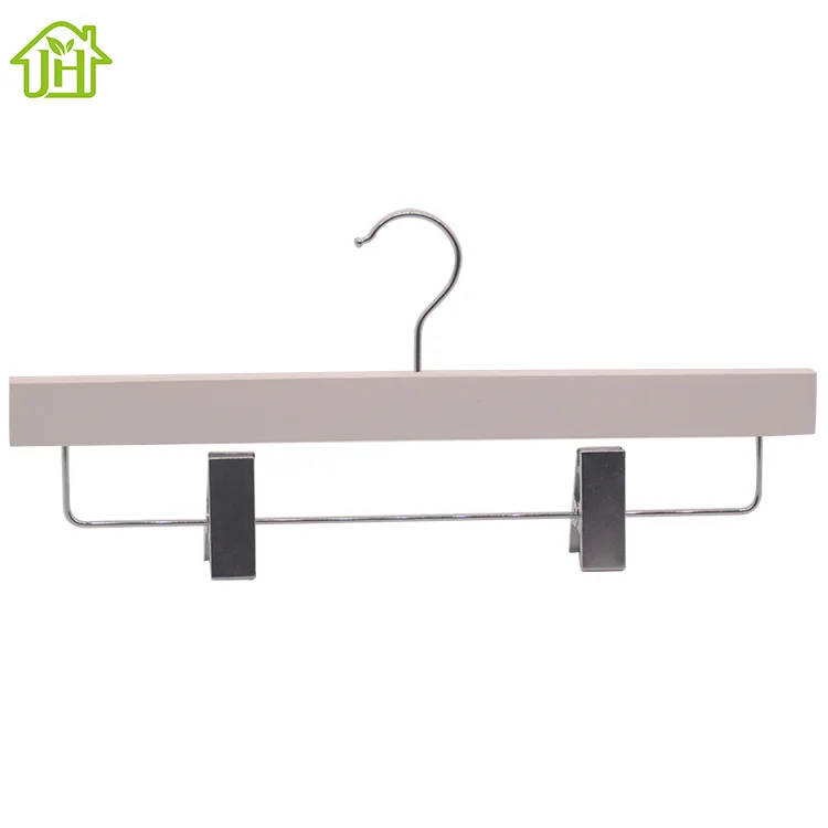 Cheap price hot sale FSC certificate non slip wood pants hanger with non slip clips