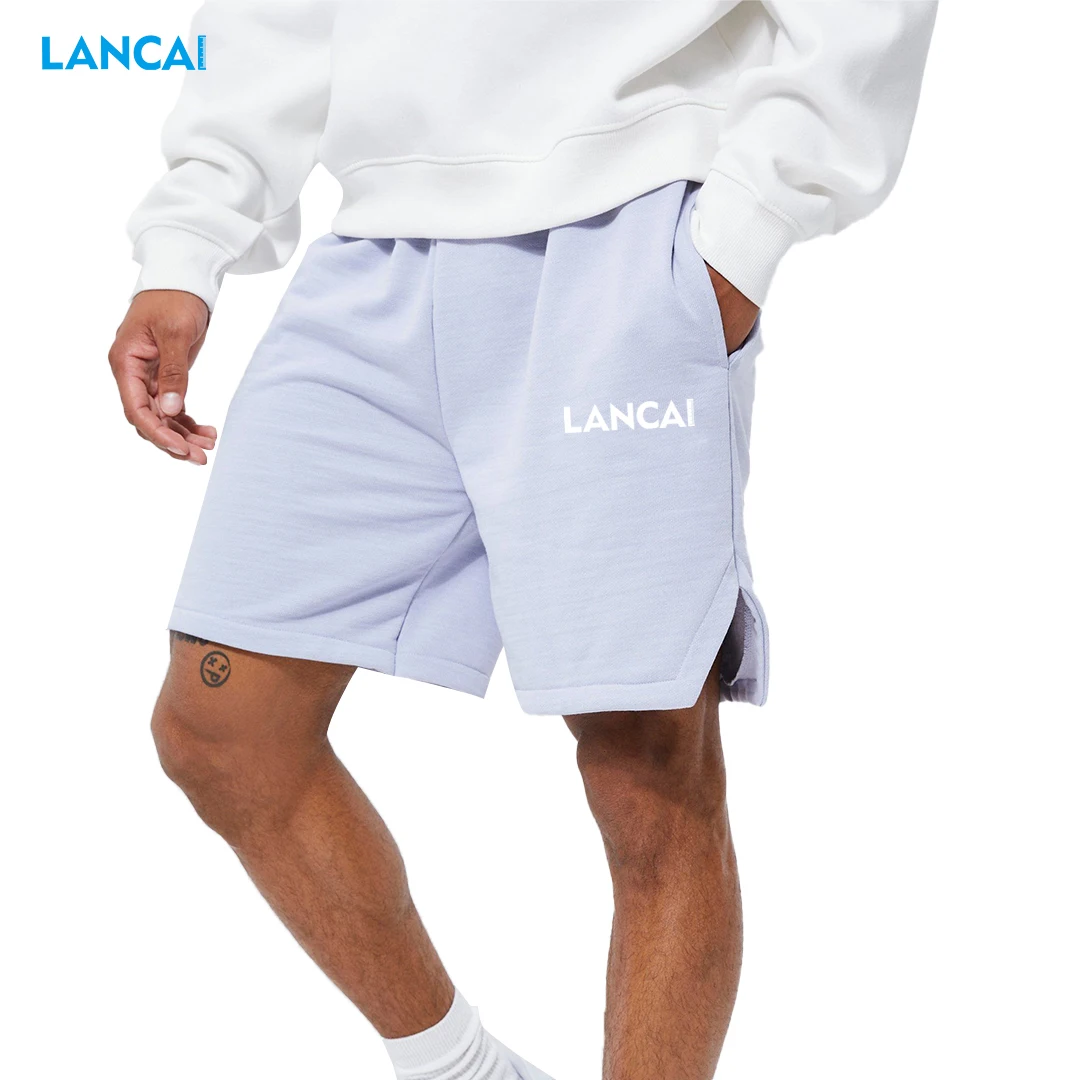 Heavyweight 100% Cotton Solid Color Gym Shorts Sports Fleece French Terry Breathable Sweat Short