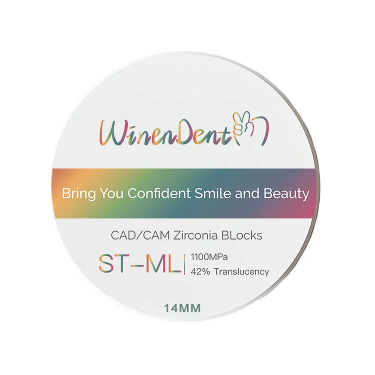 Dental milling CAD CAM open system ST-ML 98mm 14mm High Translucent zirconia blocks