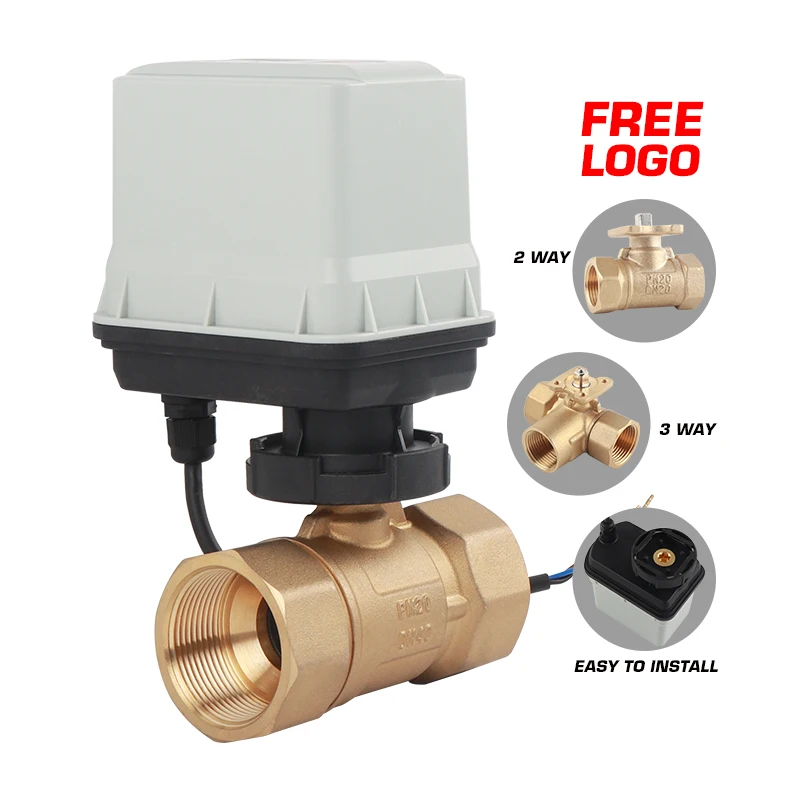 Customizable 1 1/2in DN40 Large Diameter Plastic Ball Valve with Electric Actuator for Farmland Irrigation OEM Support