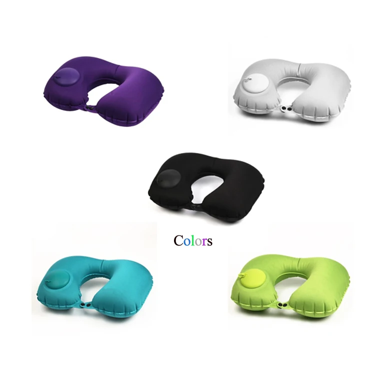 car camping  air inflatable neck pillow with carry pouch