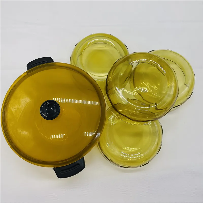 factory outletFactory  price Hot sale 5-piece set of glass bowls and plates Salad fruit glass bowl  Kitchen glass tableware