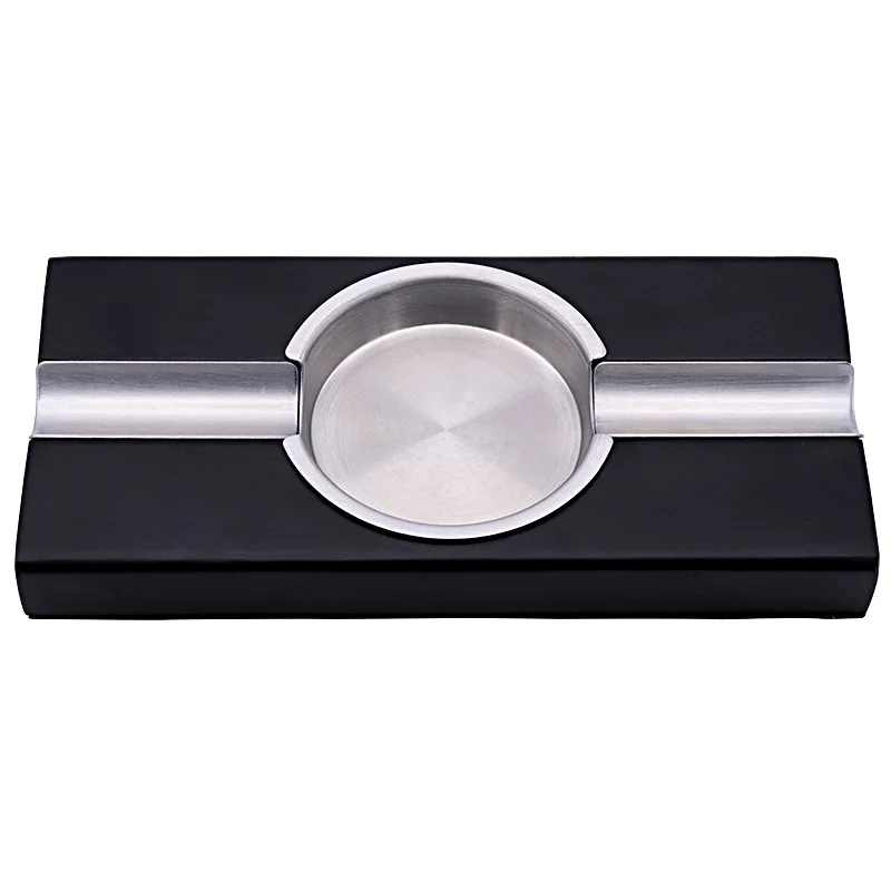 High Quality  Wooden Cigar Ashtray with Stainless Steel slot