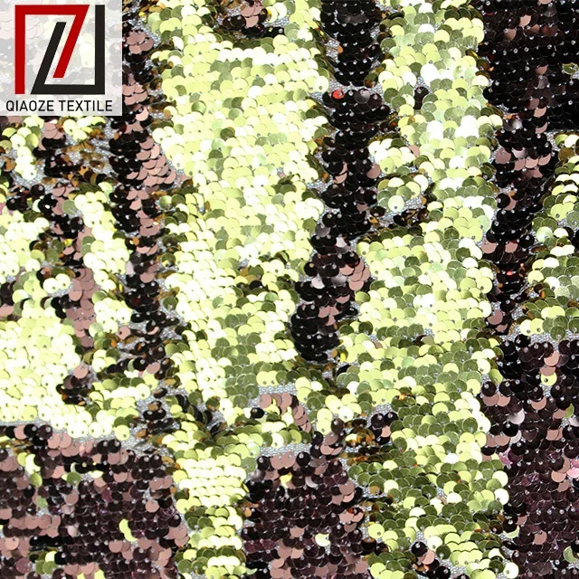 Custom-made glitter two tone mermaid reversible rainbow sequin fabric