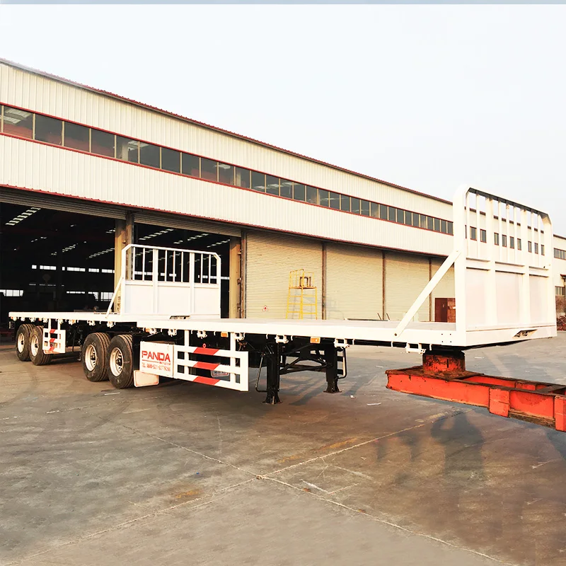 Flatbed Dump Trailer Heavy Duty 2 Axles 40ft 60ton Interlink Super Link Flatbed Semi Trailers for Sale Steel Trailer