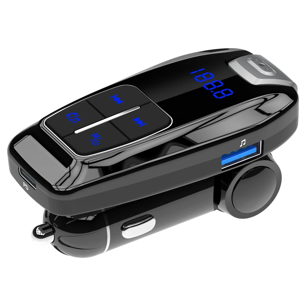 FM Transmitter Handsfree Car Kit MP3 Player With Digital PD3.0 Dual USB Car Charger FM Modulator Transmitter