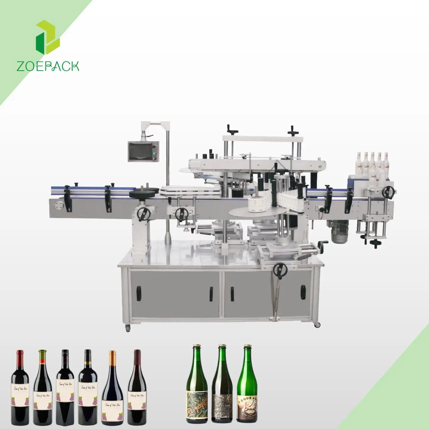 Two Sides Round Bottle Labeling Machine Beer Cans Wine Adhesive Sticker Labeler Machine