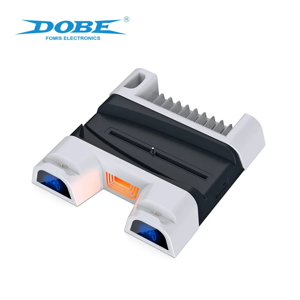 DOBE Factory Original Brand For Ps5 Multifunctional Cooling Fan Base for Console and Two Gamepad with Place for the game CD