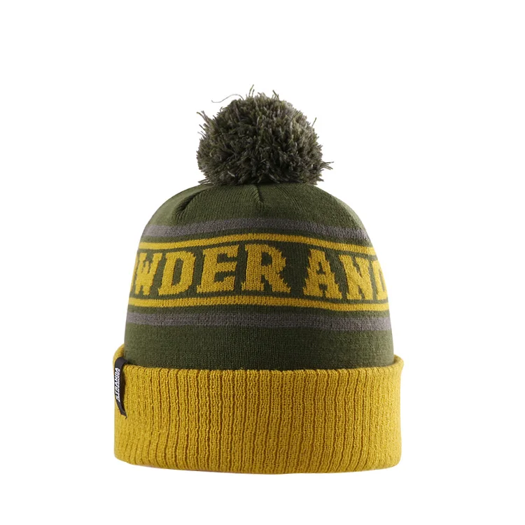 
OEM ODM High Quality Wholesale Custom Yellow Knitted Hat Beanie With Pom 