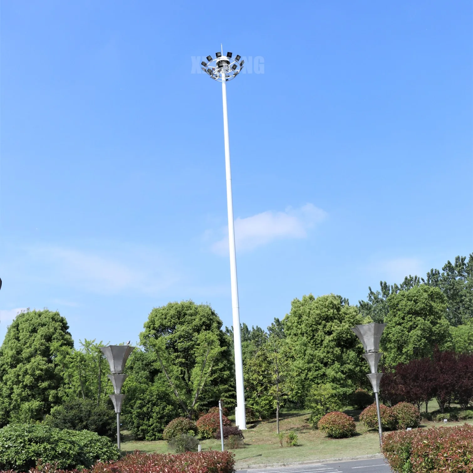 15m to 18m high mast steel galvanized street light pole