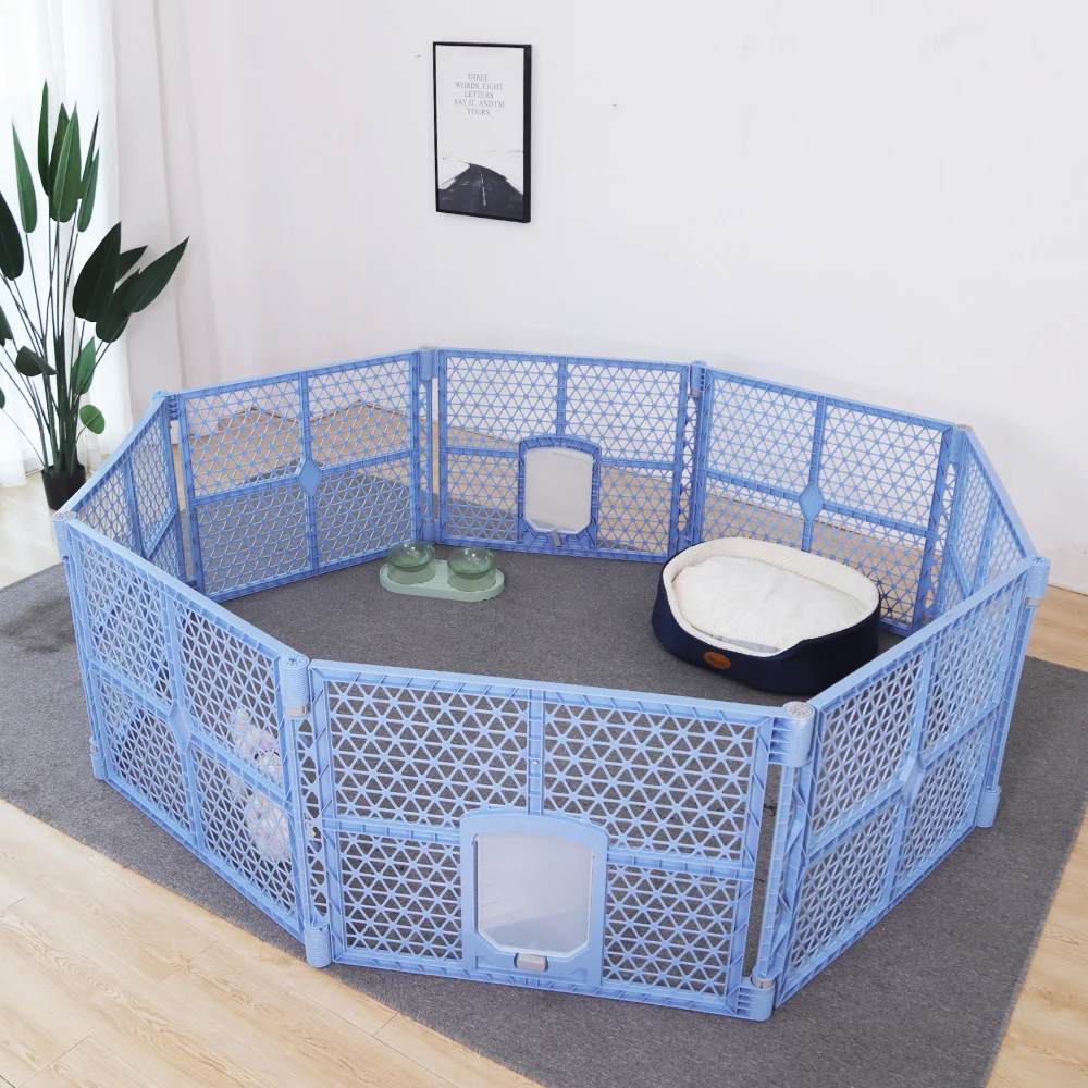 Low MOQ Hoopet Durable Dog Plastic Cage Furniture Crate Playpen With Lock