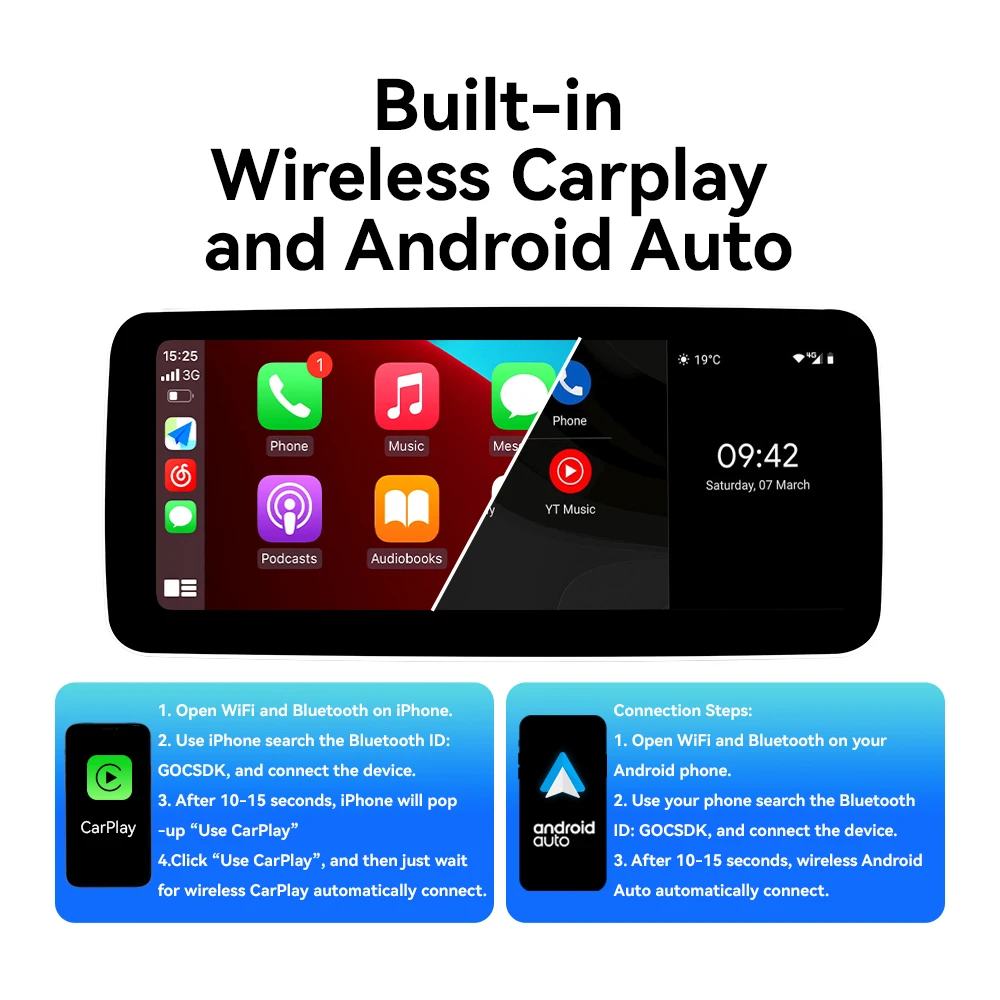 Qualcomm Android 13 Автомобильный GPS Navi экран для Mercedes Benz C Class W204 S204 2008 2009 2010 мультимедийный беспроводной Carpaly Auto