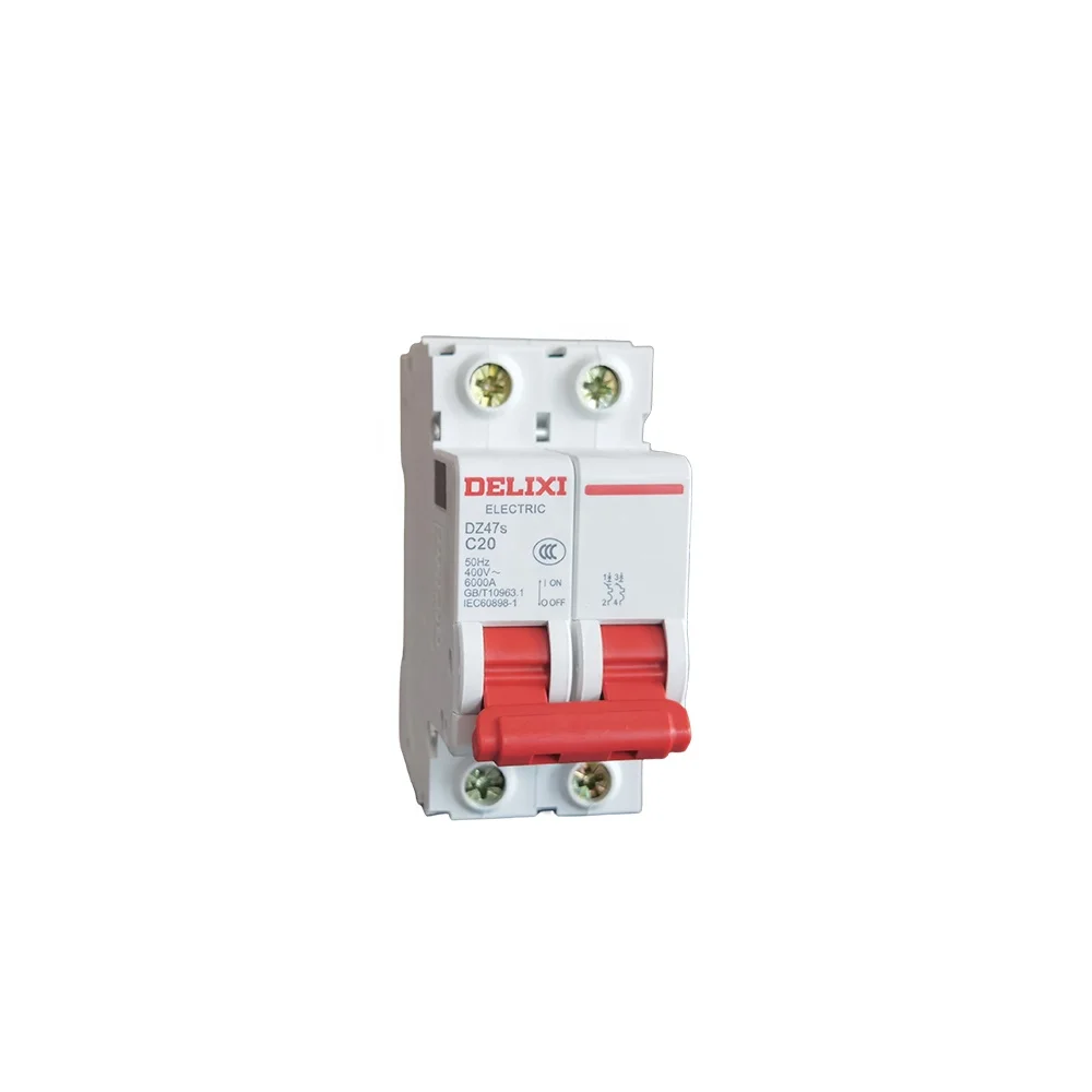 High Quality Delixi MCB 3P 1A 2A 3A 4A 5A 6A 8A 10A 13A 16A 20A 25A 32A 40A 50A 63A DC MCB DZ47S Miniature Circuit Breaker