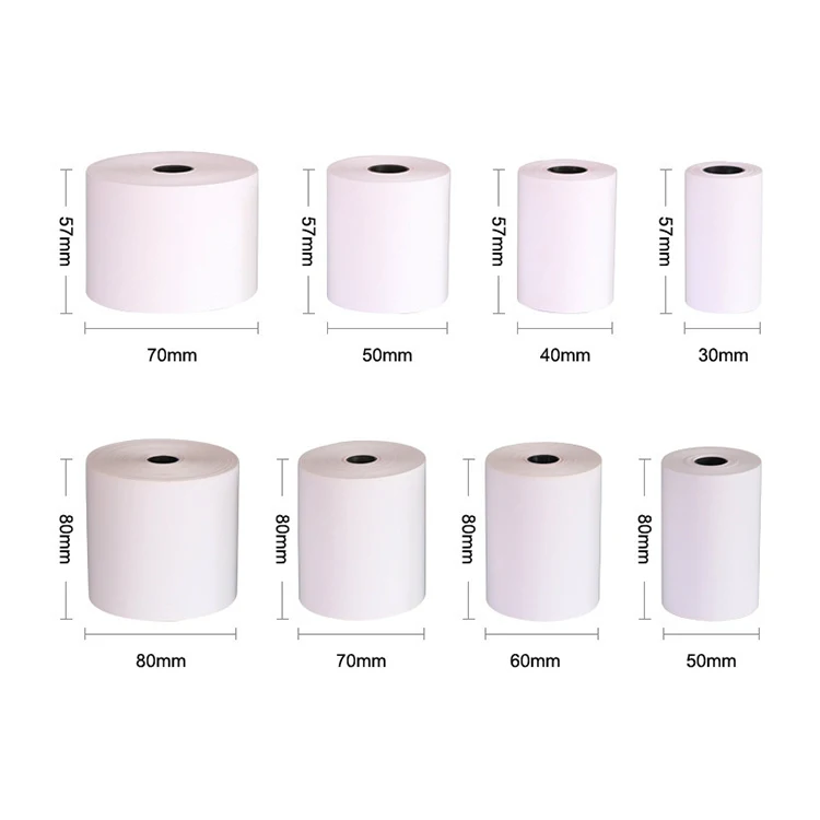 48gsm 55gsm Thermal Paper Roll 80 X 60 80x50 57x50mm For Cashier Receipt Pos Atm Bank Paper Roll