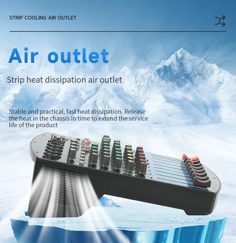 TEBO Professional audio mixer audio 4 channels mini mixer 16dsp&48V power home party