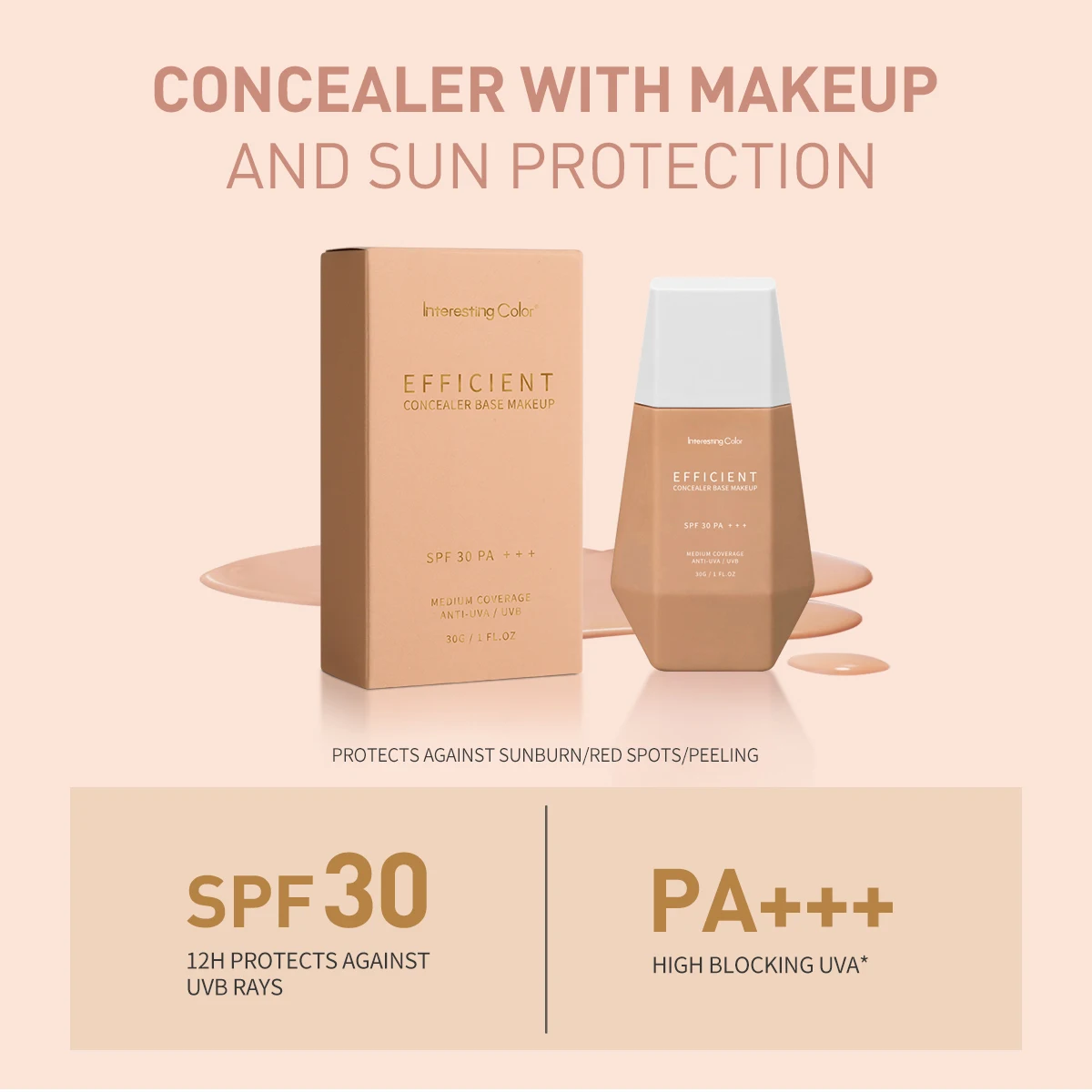 Custom Logo OEM ODM Sunscreen SPF50 Efficient Concealer Base Makeup Face Foundation (new) Makeup Waterproof and Matte