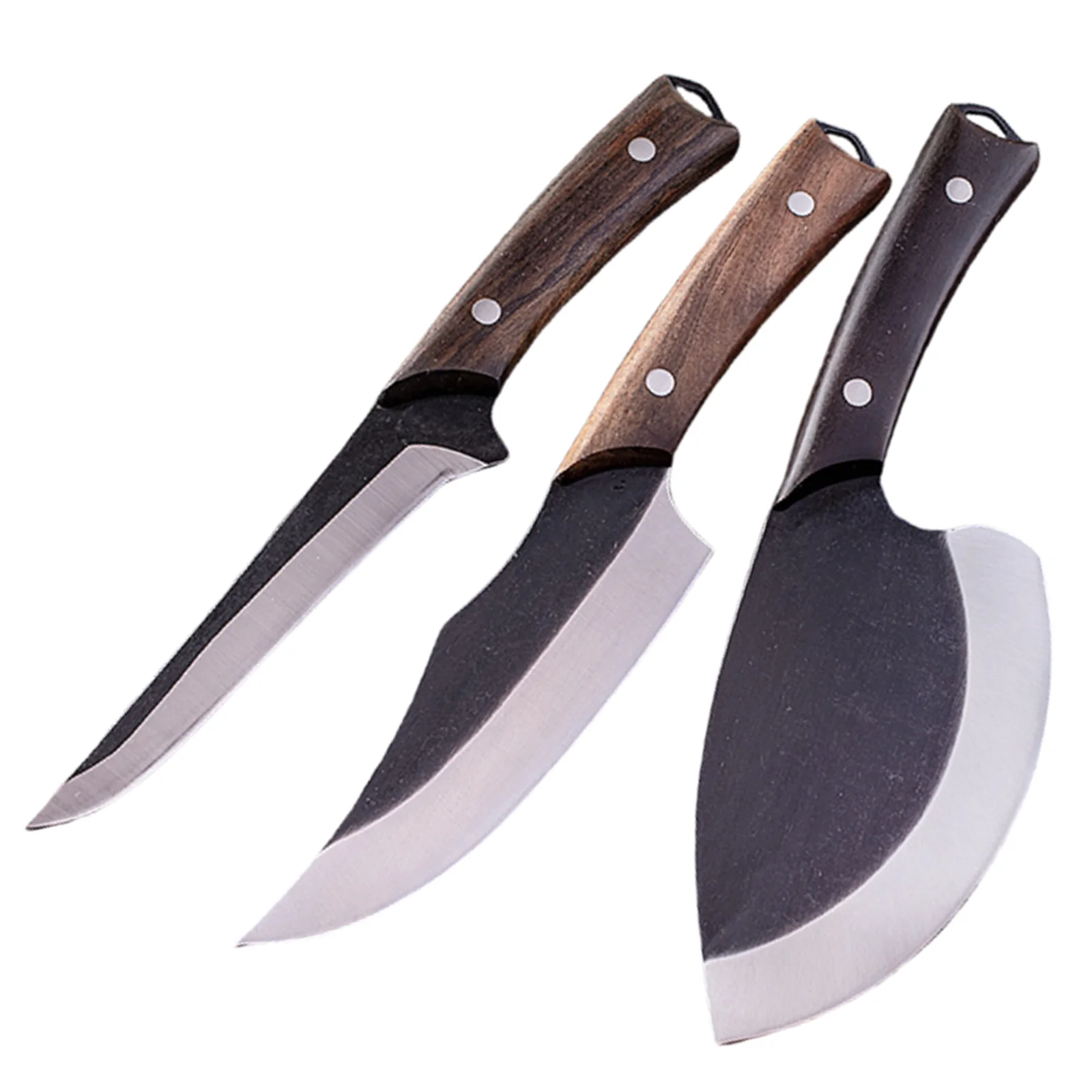 3Pcs 6 Inch Butcher Boning Hand Forged Carbon steel Serbian Knife Handmade Viking Chef Knives Kitchen Camping Slaughter Knife