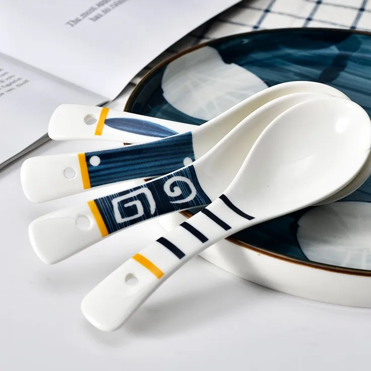 Wholesale Japanese Tableware Creative Big Size Ceramic Spoon