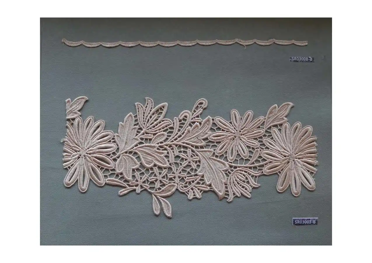 Hot Selling white leaky mesh lace embroidery curtains lace fabric clothing decorative edges factory direct sales accessories