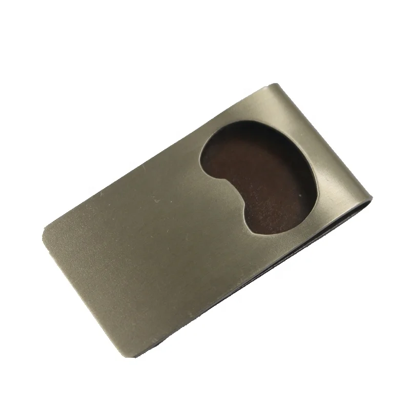 Hot sale custom laser engrave logo metal bottle opener blank money clip