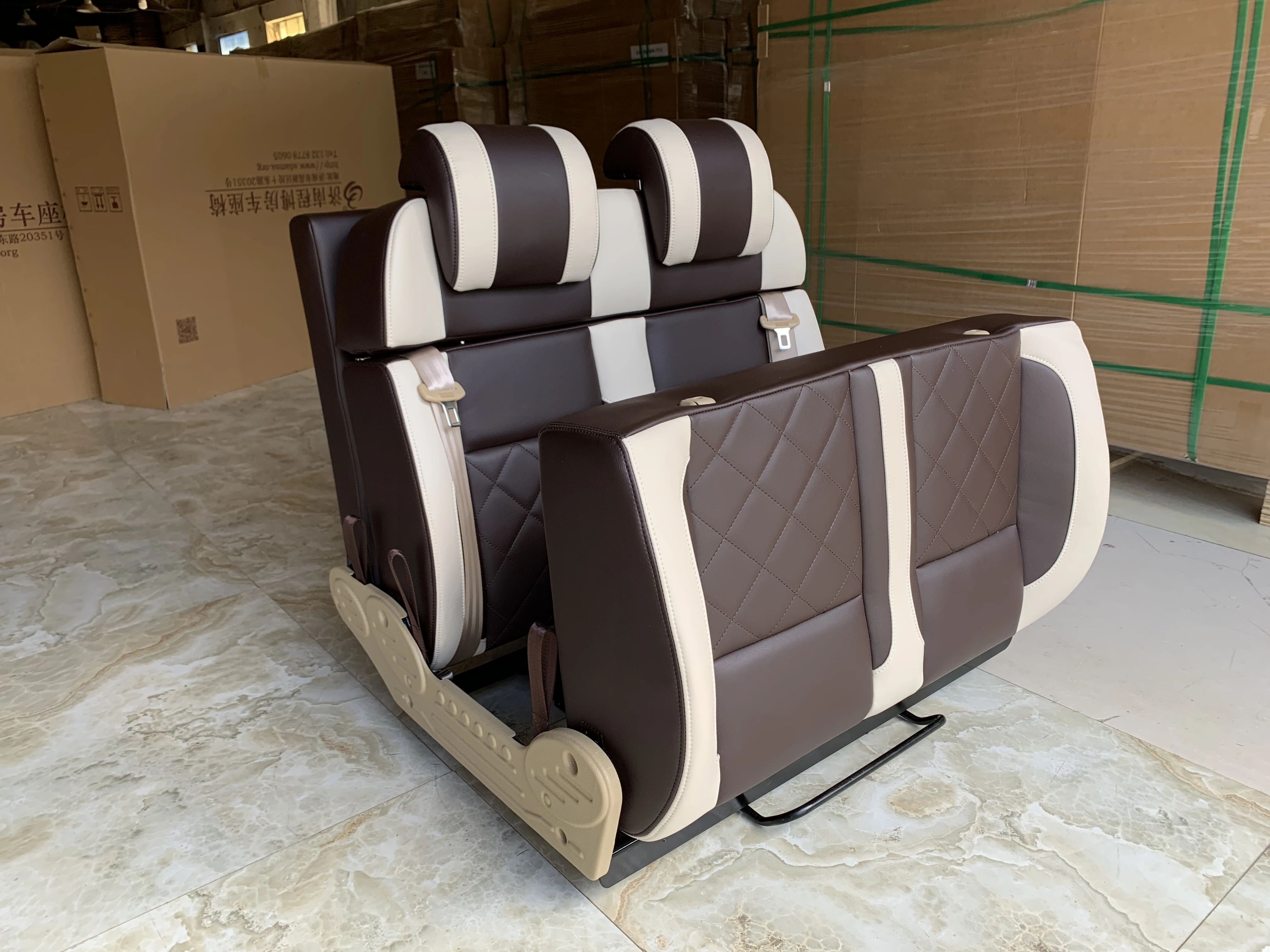 Customizable Folding Conversion Car Seats High Quality Stable Control Modified PU Leather RV Bed Seats for Motorhome