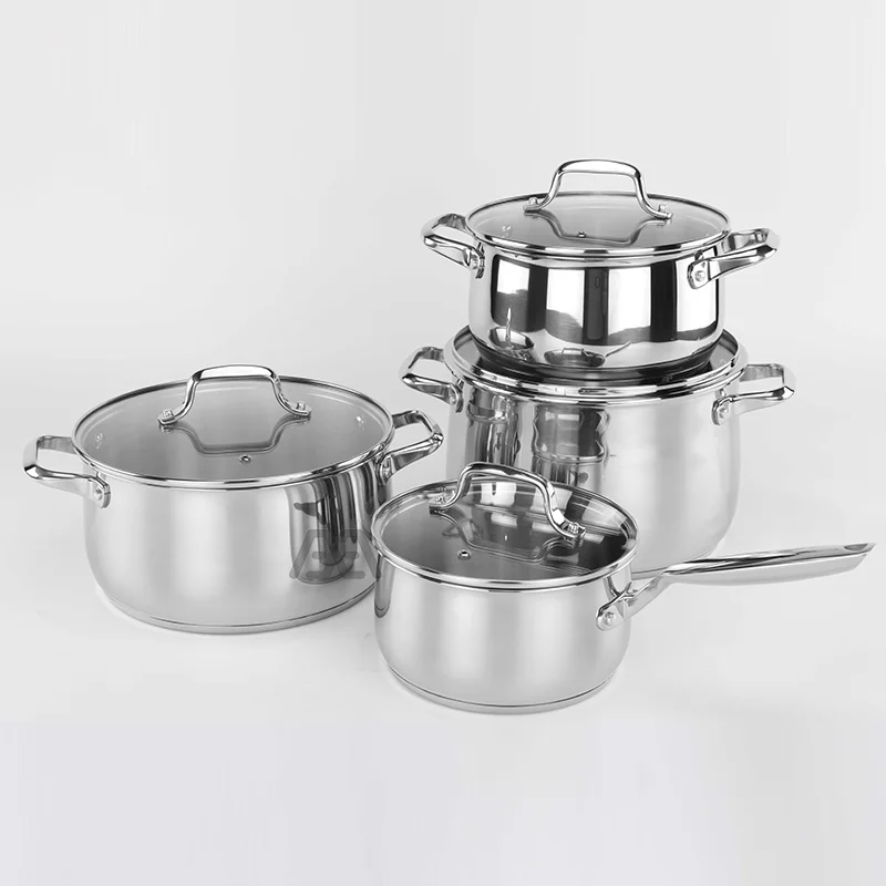 Набор керамических кастрюль и сковородок из нержавеющей стали 4 шт. набор профессиональной кухонной посуды для домашнего шеф-повара без PTFE/PFOA/PFAS