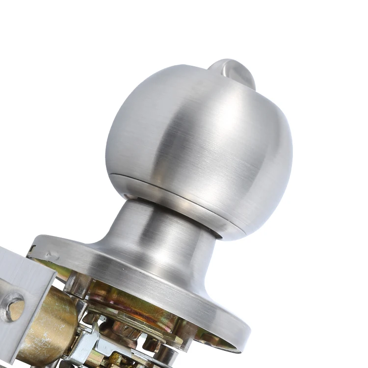 Hardware Door Knob With Removable Latch Plate  Round Ball Handle In Solid Stainless Steel For Entrance Exterior And Interior