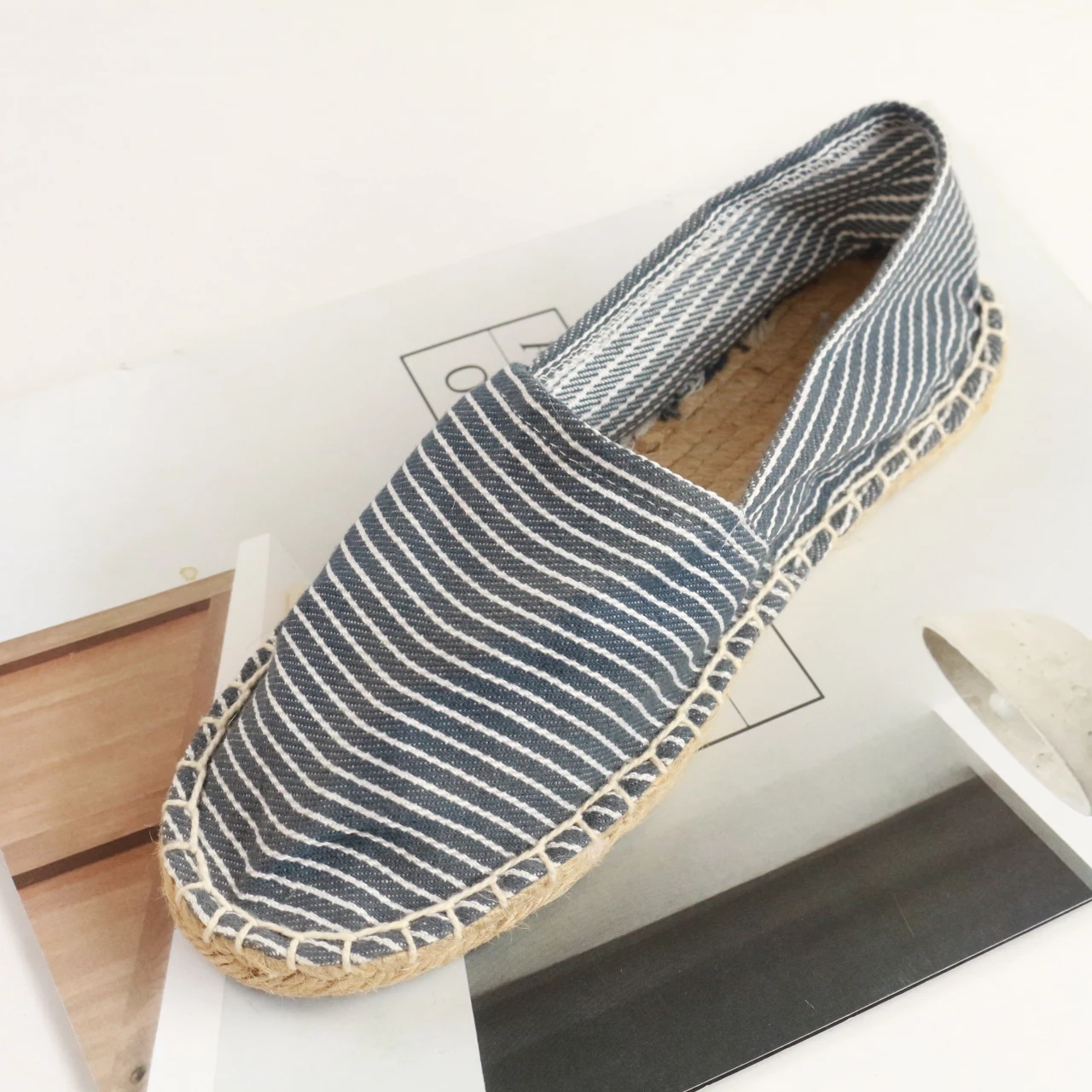 Fashion Espadrilles Classic Women Flat Canvas Sneaker Casual Shoes Jute Slip-on Lazy Shoes In Summer