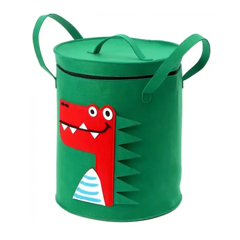 Hot Selling Kids Toy Organizer Storage Bag Collapsible Felt Storage Basket with Play Mat