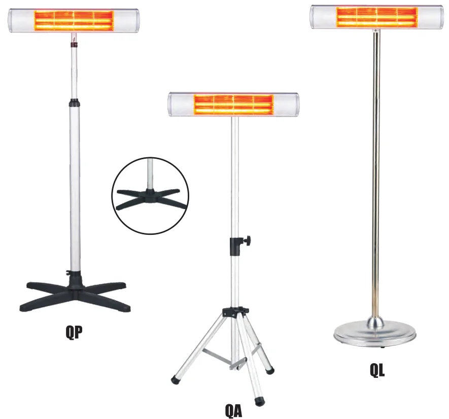v-mart hot selling electric golden tube  patio heaters with stand