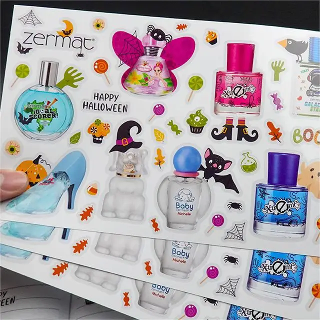 Custom Anime Cartoon Vinyl Adhesive Sticker UV Printed for Scrapbook Laptop Decoration Candle Craft Use Durable Metal Label