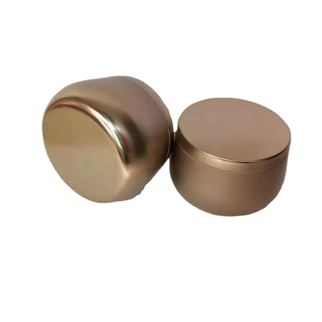 Amazon Hot Sale Deluxe Luxury 8 ounce metal candle jar with lid Rose Gold candle tins 8oz