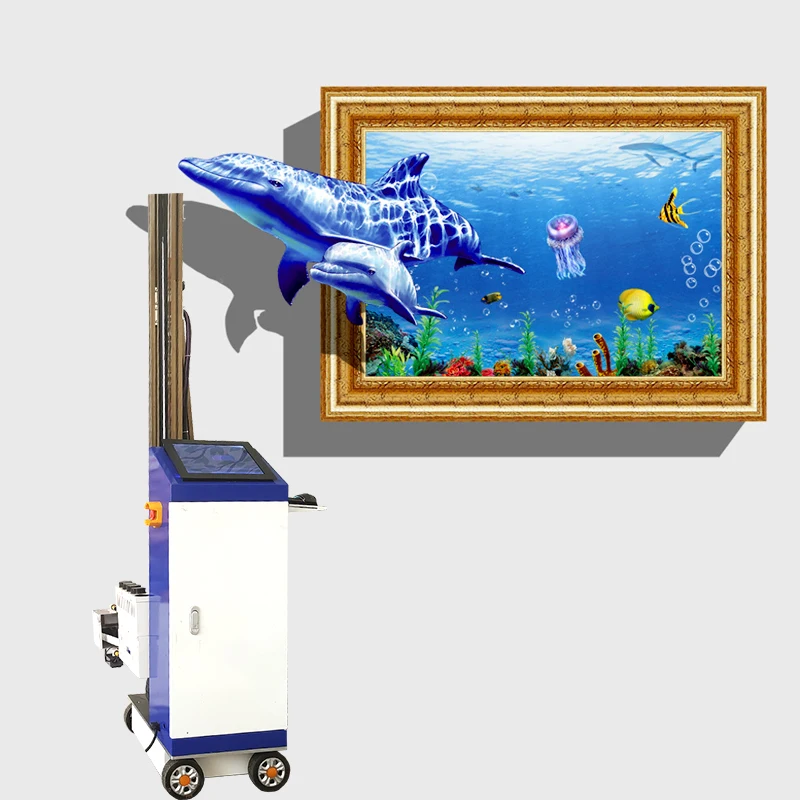 high quality indoor vertical wall printing machine with guide rail for outdoor building decoration automatic wall printer