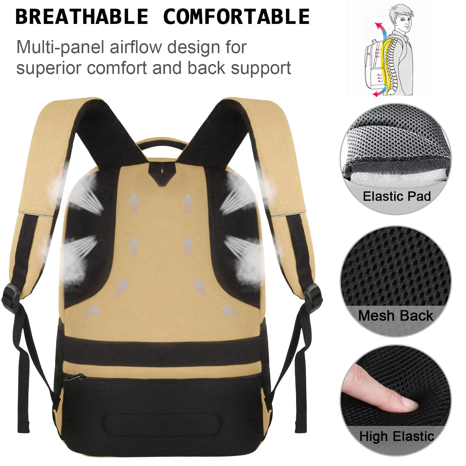 High Quality Large Carry-On Travel  Backpack Super Rugged TSA Friendly,College School Rucksack