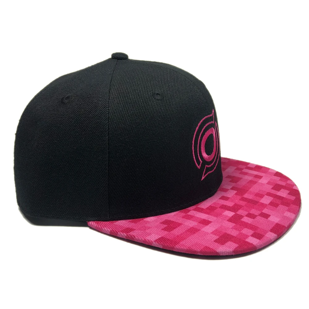 ODM women summer 6 panel hot pink hat Structured embroidered acrylic printed gorras Custom logo outdoor hiphop cap snapback
