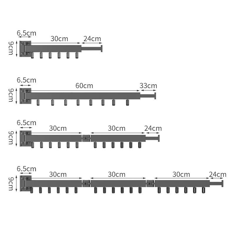 Concise Style  Rotatable Wall Mounted Drying Aluminum Foldable  Rack