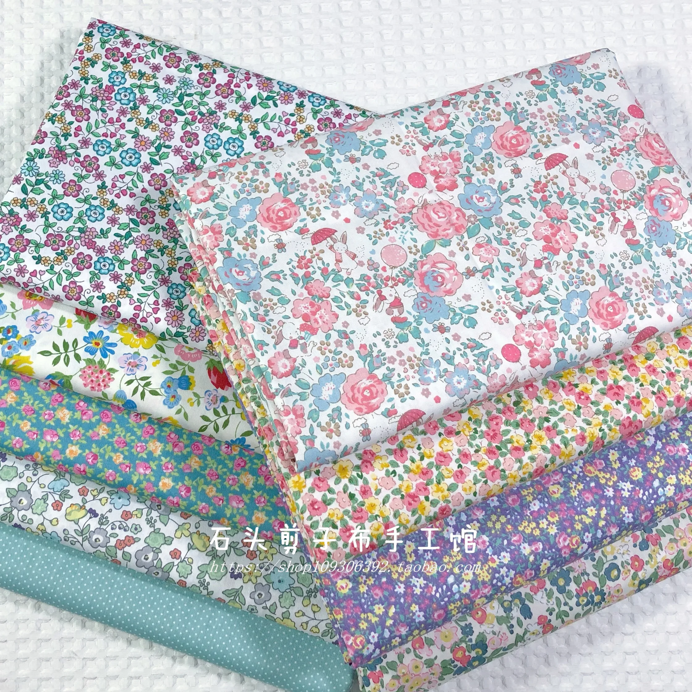 
floral series pure cotton cloth twill make bedding hand-made DIY decorative fabric 160g/m 