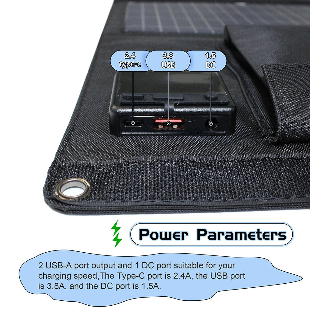 Folding Portable Solar Panel Charger for Portable Power Station and Car Battery, Solar charger kits with 20A Controller