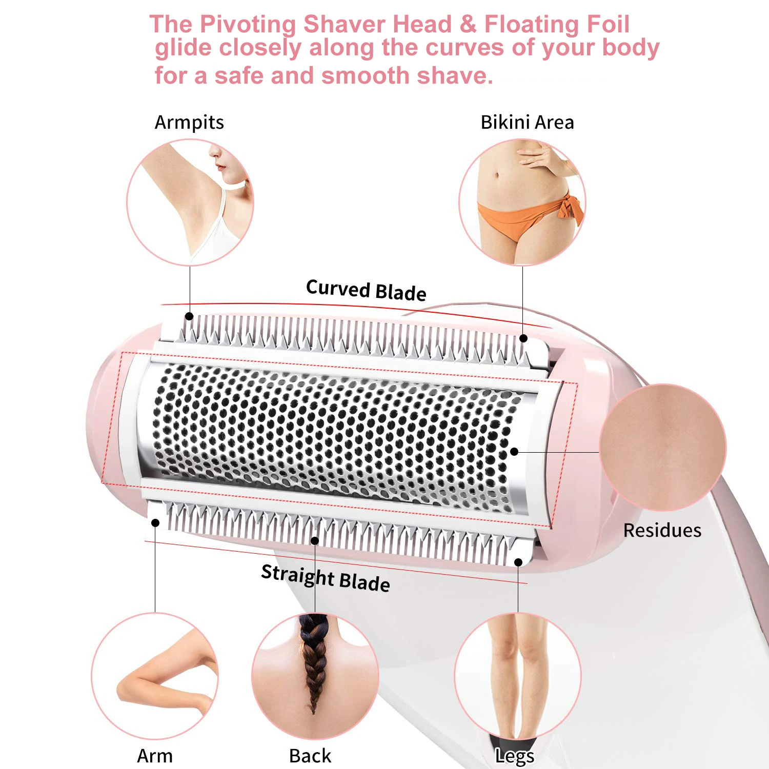 ladyshave bikini trimmer and shaver rechargeable waterproof electric razor for women