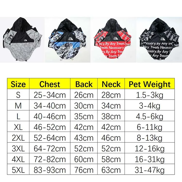 Pet Apparel Clothes Dresses Outfits Fancy Hoodies Waterproof Rain Cheap Fashions Face Designer Polyester Small Big Dog Jacket