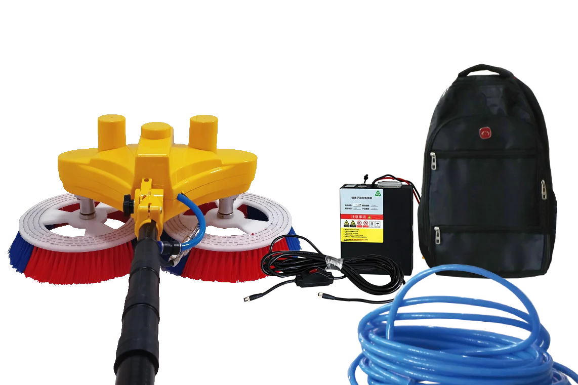 Semiautomatic 7.5m telescopic rod with free adjustment solar cleaning brush for quick cleaning MULTIFIT