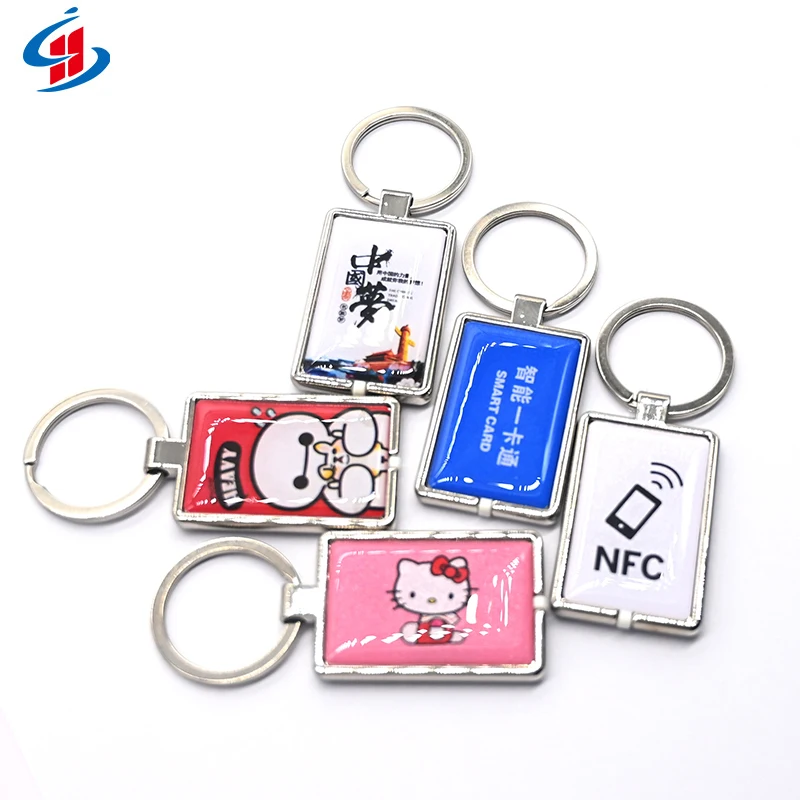 Wholesale Personalized Custom Metal Epoxy Keychain QR Pet Tag NFC Pet ID Tags Dog Tags